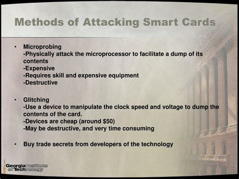 types of smart card attacks|Attacking smart card systems: Theory and practice.